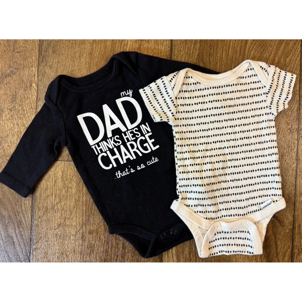 Baby Boy Newborn Bodysuits Shirts Tees Rompers Clothes Lot Dinosaur Funny Dad‎